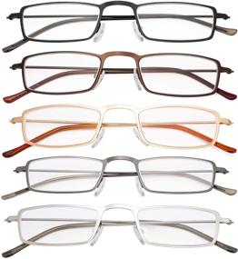 img 3 attached to 👓 Eyekepper 5-Pack Straight Thin Stamped Metal Frame Half-Eye Style Reading Glasses Readers +2.5: Enhance Your Reading Experience!