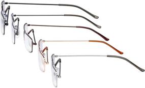 img 2 attached to 👓 Eyekepper 5-Pack Straight Thin Stamped Metal Frame Half-Eye Style Reading Glasses Readers +2.5: Enhance Your Reading Experience!