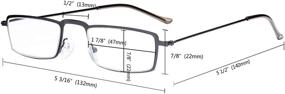 img 1 attached to 👓 Eyekepper 5-Pack Straight Thin Stamped Metal Frame Half-Eye Style Reading Glasses Readers +2.5: Enhance Your Reading Experience!