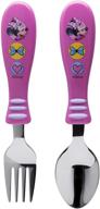 🍽️ zak designs minnie easy grip flatware set: perfect for toddler hands, fun characters, contoured handles, textured grips logo
