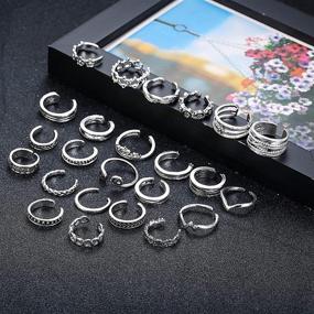 img 1 attached to 💍 Finrezio 24PCS Open Toe Rings Set for Women Girls - Various Types Knuckle Ring Collection: Vintage/ Retro Finger Ring, Adjustable