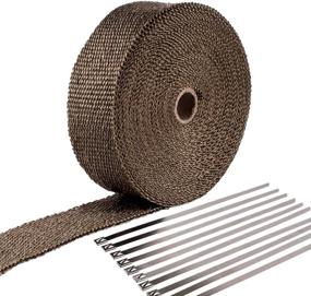 img 2 attached to 🔥 Titanium MAS Exhaust Wrap - 2-Inch x 50 Feet - Basalt Fiber Heat Wrap Tape for Car & Motorcycle Exhaust Headers - Includes 10 Ties - (1 Roll)