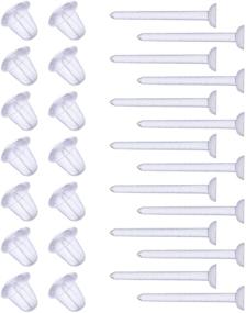 img 4 attached to 👂 1000 Pairs Clear Plastic Cartilage Earring Posts with Silicone Rubber Earnuts for Men and Women - Shappy