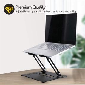 img 3 attached to 💻 Portable Adjustable Laptop Stand - Ergonomic 90° Laptop Riser for 15.6 inch laptops - Compatible with MacBook Air Pro, Dell, HP, Lenovo - Supports up to 13 lbs - Black