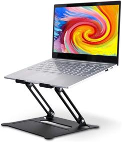 img 4 attached to 💻 Portable Adjustable Laptop Stand - Ergonomic 90° Laptop Riser for 15.6 inch laptops - Compatible with MacBook Air Pro, Dell, HP, Lenovo - Supports up to 13 lbs - Black