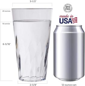 img 1 attached to High-Quality Palmetto 20-Ounce Clear Plastic Tumblers, Set of 16: Durable, Elegant Drinkware Solution