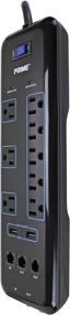 img 1 attached to ⚡️ Prime Wire & Cable PB523118 Surge Protector: 8-Outlet Premium Electronics Defense with 6-Ft Cord, Black