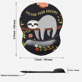 img 3 attached to Comfortable and Durable Mouse Pad with Wrist Support - Ideal for Office, Computer, Laptop & Mac - Lightweight Ergonomic Mouse Mat with Non-Slip Wrist Rest (Baby Sloth Design)