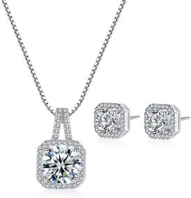 img 4 attached to Necklace Earrings Crystal Wedding Rhinestone