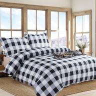 🛏️ tealp king buffalo check bedding sets: stylish buffalo plaid duvet cover set for king size bed - 3 pieces logo