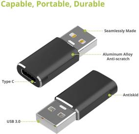 img 3 attached to 🔌 Адаптер USB C Female to USB 3.0 Male (2 шт.) - Адаптер BrexLink Type C to USB A для ноутбуков, портативных зарядных устройств, зарядных устройств и др. с обычными портами USB A (черный)