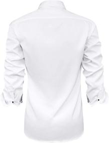 img 2 attached to J VER Regular Sleeve Elastic Men's Shirts: Comfortable and Stylish Clothing for Men