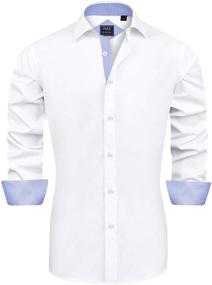 img 4 attached to J VER Regular Sleeve Elastic Men's Shirts: Comfortable and Stylish Clothing for Men