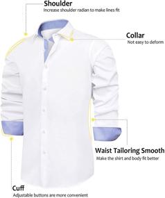 img 3 attached to J VER Regular Sleeve Elastic Men's Shirts: Comfortable and Stylish Clothing for Men