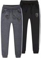 👖 terodaco 1/2 пакет штаны для мальчиков: универсальные размеры 4t-12 для активного отдыха и повседневной носки логотип