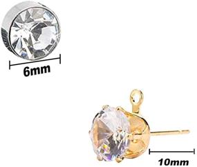 img 3 attached to Rhinestone Earrings Earring Hypoallergenic Stainless