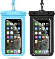 📱 weuiean waterproof phone case - 2pack black+blue | iphone 12/11/se/xs/xr, samsung s21/20/10/10+ | 6.9 inch phone dry bag with detachable lanyard logo