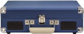 img 1 attached to 🎵 Vintage Crosley CR8005D-BL Cruiser Deluxe - Blue Bluetooth Suitcase Turntable with 3-Speed Playback