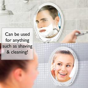 img 3 attached to 🪞 Fogless Shower Mirror for Razor Shaving with Razor Hook, Powerful Suction Cup, Uncompromised Fog-Free Experience, Anti-Fog Bathroom Mirror, 360° Swivel, Shatterproof Design, Portable and Travel-Friendly, No More Fog or Slipping