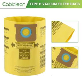 img 2 attached to 🔍 Cabiclean 15 Pack Type H Replacement Vacuum Filter Bags - Compatible with Shop Vac 5-8 Gallon Vacuum - Replaces Part 90671, 9067100 - Yellow