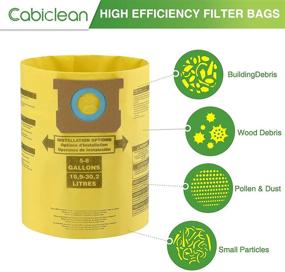 img 1 attached to 🔍 Cabiclean 15 Pack Type H Replacement Vacuum Filter Bags - Compatible with Shop Vac 5-8 Gallon Vacuum - Replaces Part 90671, 9067100 - Yellow