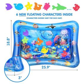 img 2 attached to 👶 Inflatable Tummy Time Water Play Mat for Infants: Sensory Baby Toys for Girls and Boys - 3 6 9 Months