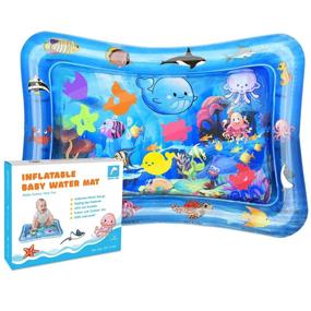 img 4 attached to 👶 Inflatable Tummy Time Water Play Mat for Infants: Sensory Baby Toys for Girls and Boys - 3 6 9 Months