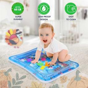 img 3 attached to 👶 Inflatable Tummy Time Water Play Mat for Infants: Sensory Baby Toys for Girls and Boys - 3 6 9 Months
