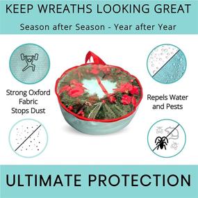 img 2 attached to 🎄 Water Resistant Christmas Wreath Storage Container with Clear Plastic Front - Fits 24 Inch Wreaths - Modern Storage Bag by Clutter Armour - Ultimate Protection for Holiday and Christmas Wreaths