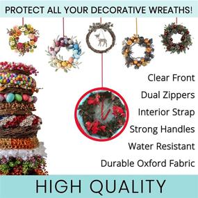 img 3 attached to 🎄 Water Resistant Christmas Wreath Storage Container with Clear Plastic Front - Fits 24 Inch Wreaths - Modern Storage Bag by Clutter Armour - Ultimate Protection for Holiday and Christmas Wreaths