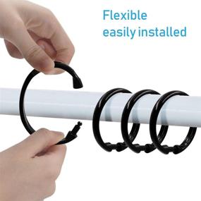 img 1 attached to High-quality Qulable 12 Packs Circular Shower Curtain Rings: 🚿 Smooth Glide Plastic O Rings Hooks for Bathroom Shower Rod