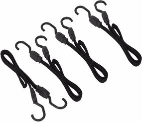 img 2 attached to Wideskall Black 24 Inch Flat Bungee Cords - Set of 4 Pieces