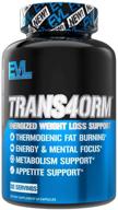 🔥 evlution nutrition trans4orm - premium thermogenic fat burner for effective weight loss, enhanced energy and mental focus without any slump, accelerate metabolism, control cravings, dietary supplement (30 servings) logo