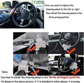 img 2 attached to 🔒 Vechkom Steering Wheel Lock Alarm - Retractable T-Lock for Car Anti-Theft Safety and Security Protection