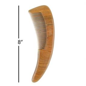 img 2 attached to ZEUS Boomerang Beard Comb - Large Sandalwood Hair Grooming Tool in Leather Sheath, Top-Rated Natural Organic Wood Comb - M31