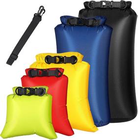 img 4 attached to Ultra-Lightweight Waterproof Bag Set - 5 Pack Dry Sack Waterproof Stuff Sacks with Airtight Sealing, Ideal for Backpacking, Kayaking, Camping, Boating, Beach - Includes 2L, 4L, 6L, 8L, and 10L Waterproof Bags.