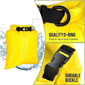 img 3 attached to Ultra-Lightweight Waterproof Bag Set - 5 Pack Dry Sack Waterproof Stuff Sacks with Airtight Sealing, Ideal for Backpacking, Kayaking, Camping, Boating, Beach - Includes 2L, 4L, 6L, 8L, and 10L Waterproof Bags.