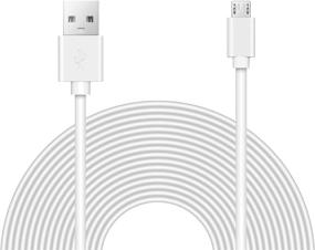 img 3 attached to 🔌 White 25ft Power Extension Cable for Wyze Cam v3, Echo, Ps5 Xbox Controller, Blink, and More