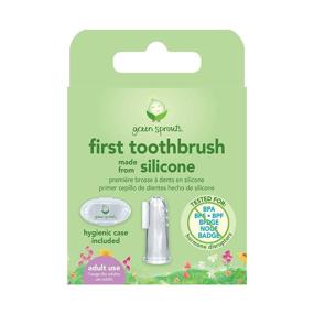 img 1 attached to 👶 Organic Finger Toothbrush for Infants - green sprouts