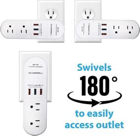 img 3 attached to 🔌 Swivel Power: Bell+Howell Power Strip with Surge Protection, Rapid Charging Station - 180 Degree Swivel Design for Easy Access, 6 Electrical Outlets, 3 USB Ports (As Seen On TV)