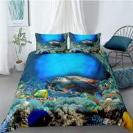 🐢 premium jwellking 3d turtle bedding sets - full size duvet cover set with 1 duvet cover and 2 turtle pillow shams (no comforter included) logo