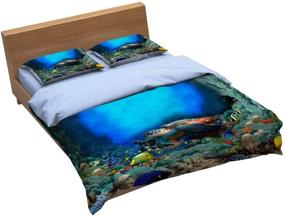 img 2 attached to 🐢 Premium Jwellking 3D Turtle Bedding Sets - Full Size Duvet Cover Set with 1 Duvet Cover and 2 Turtle Pillow Shams (No Comforter Included)