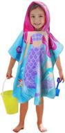 🧜 lalifit little mermaid 100% cotton hooded towel for girls and boys, ideal for baths, beach, and pool, 24 x 48 inches (mermaid design) logo