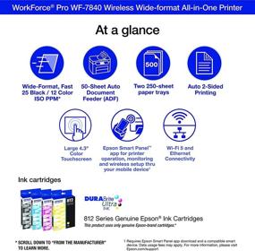 img 2 attached to 🖨️ Epson WorkForce Pro WF-7840: Wireless Wide-format Printer with Auto 2-Sided Print, Copy, Scan, and Fax – 13"x19", 500-Sheet Capacity, Alexa-Compatible