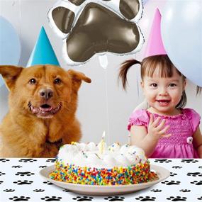 img 1 attached to 🐾 Paw-Tastic Party Essentials: 6-Piece Set of Dog Paw Themed Tablecloth and Balloons for Puppy Themed Birthday Decoration