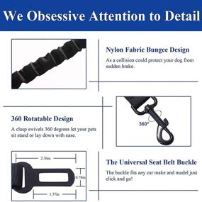 img 2 attached to 🐶 2-Pack Won-Hom Dog Seat Belt: Adjustable, Strong Nylon & Elastic, Safety Leads for Car, Black