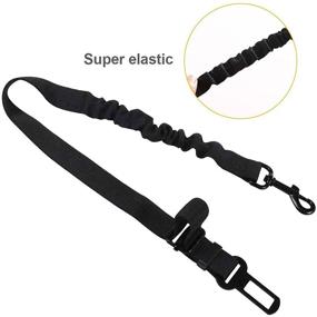 img 1 attached to 🐶 2-Pack Won-Hom Dog Seat Belt: Adjustable, Strong Nylon & Elastic, Safety Leads for Car, Black