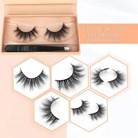 img 3 attached to 👁️ Medium Volume 3D Mink Eyelashes - Natural Look Handmade False Eyelashes, 15mm Eye Lashes Full Strips - WENNALIFE FLORIST