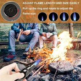 img 2 attached to 🔥 Refillable Butane Torch Lighter, Adjustable Flame Windproof Color You Portable Zinc Alloy Lighter for BBQ Grill Candle Camping - Gift Box Included (Butane Gas Not Included)