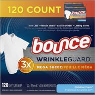 👕 bounce wrinkleguard mega dryer sheets 120 count, fabric softener and wrinkle releaser sheets, outdoor fresh scent logo